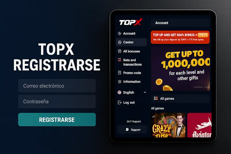 TopX registrarse — guía paso a paso